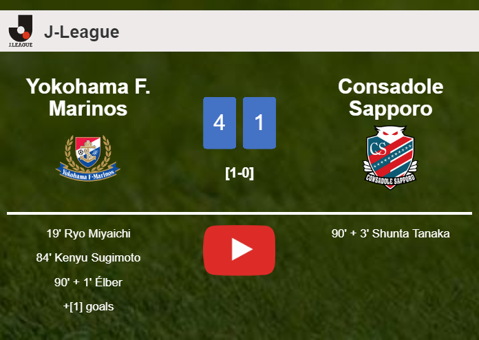 Yokohama F. Marinos liquidates Consadole Sapporo 4-1 after playing a great match. HIGHLIGHTS
