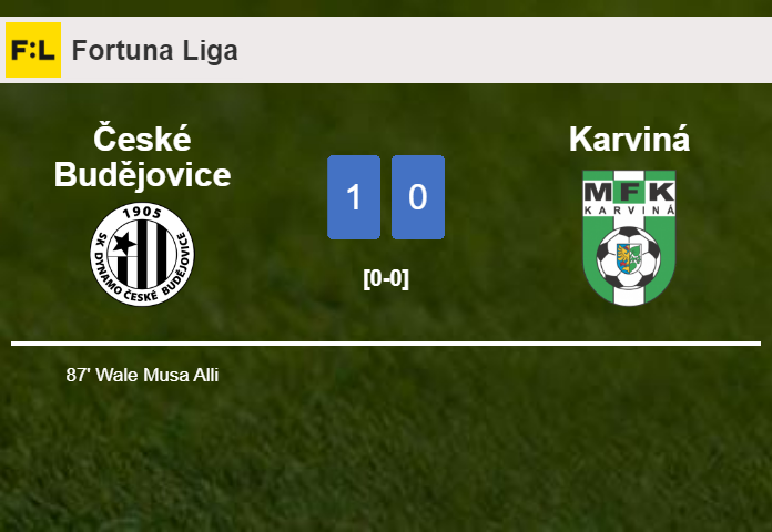 České Budějovice overcomes Karviná 1-0 with a late goal scored by W. Musa