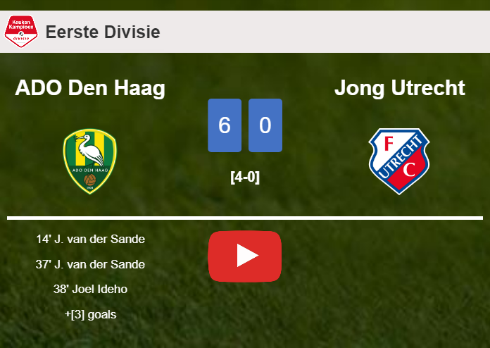 ADO Den Haag annihilates Jong Utrecht 6-0 playing a great match. HIGHLIGHTS