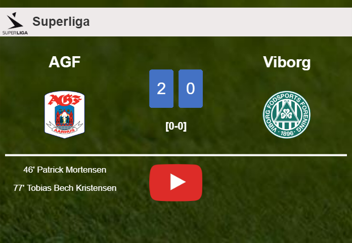 AGF conquers Viborg 2-0 on Sunday. HIGHLIGHTS