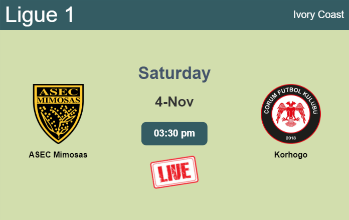 How to watch ASEC Mimosas vs. Korhogo on live stream and at what time
