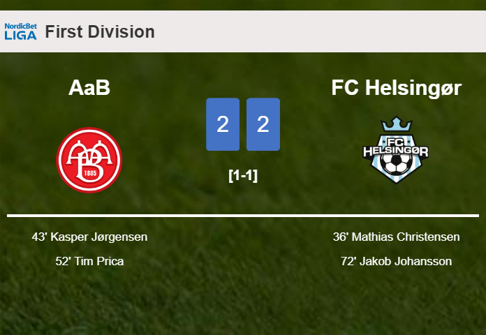 AaB and FC Helsingør draw 2-2 on Sunday