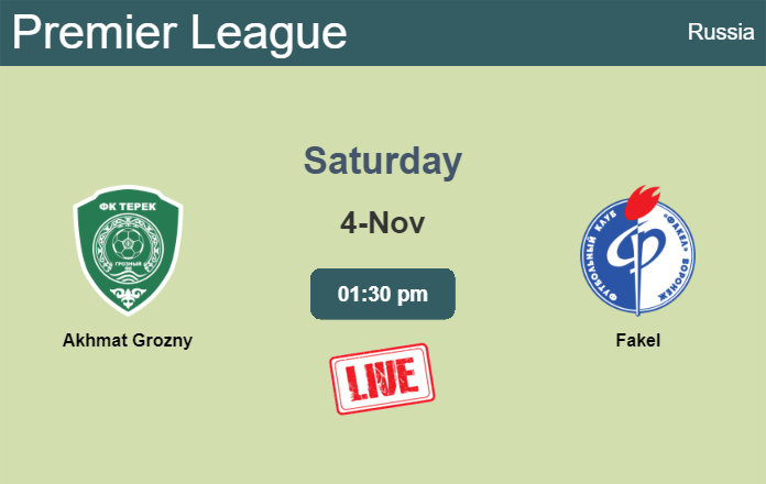 How to watch Akhmat Grozny vs. Fakel on live stream and at what time
