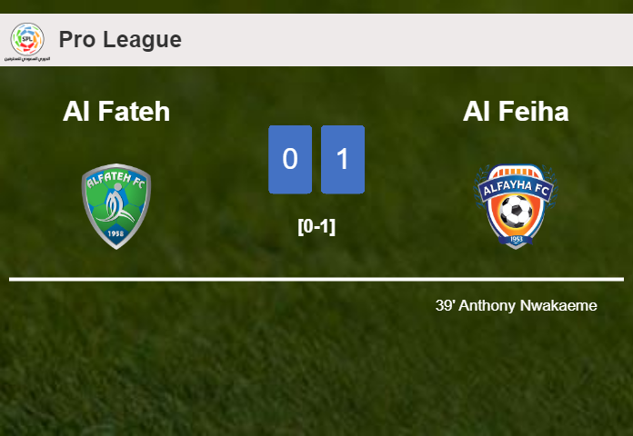 Al Feiha defeats Al Fateh 1-0 with a goal scored by A. Nwakaeme