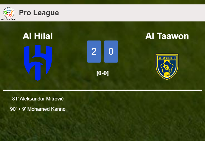 Al Hilal overcomes Al Taawon 2-0 on Friday