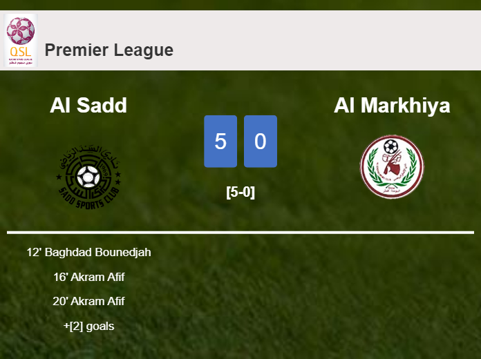 Al Sadd annihilates Al Markhiya 5-0 