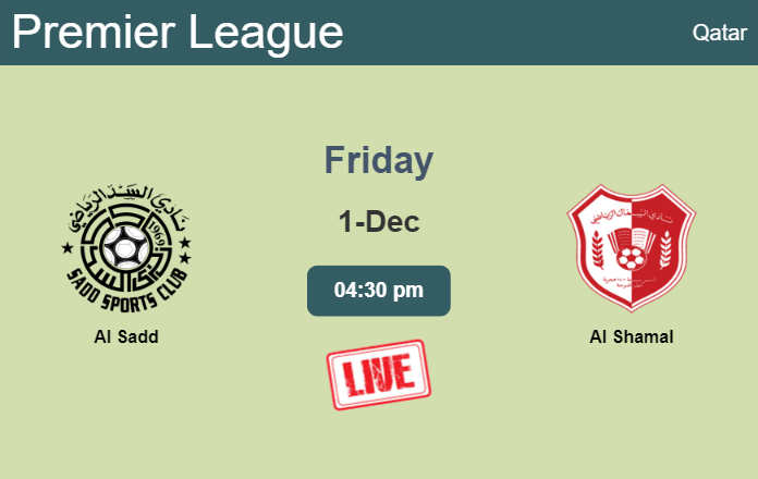 How to watch Al Sadd vs. Al Shamal on live stream and at what time