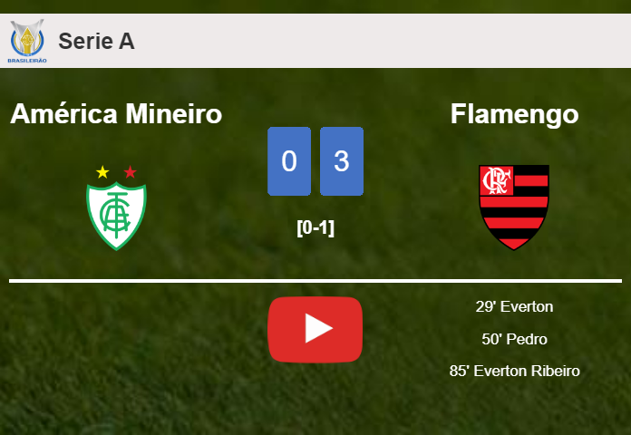 Flamengo beats América Mineiro 3-0. HIGHLIGHTS