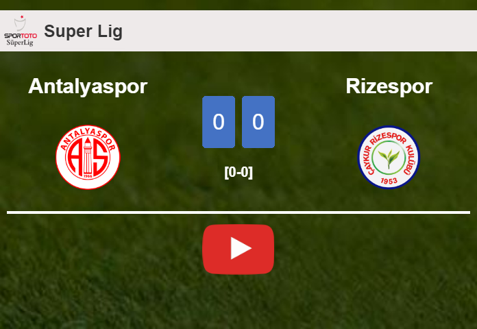 Antalyaspor draws 0-0 with Rizespor on Sunday. HIGHLIGHTS