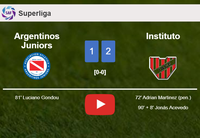 Instituto steals a 2-1 win against Argentinos Juniors. HIGHLIGHTS