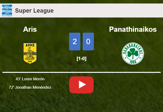 Aris beats Panathinaikos 2-0 on Sunday. HIGHLIGHTS