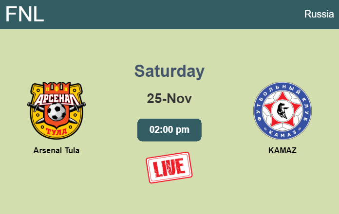 How to watch Arsenal Tula vs. KAMAZ on live stream and at what time