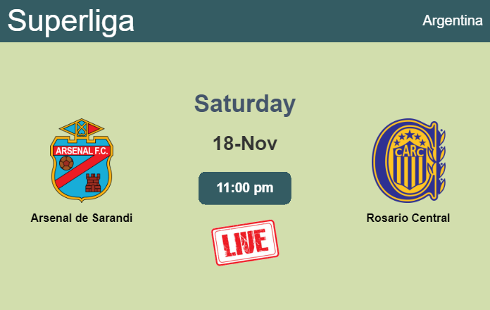 How to watch Arsenal de Sarandi vs. Rosario Central on live stream and at what time