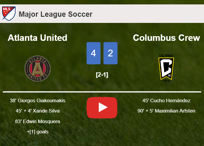 Atlanta United prevails over Columbus Crew 4-2. HIGHLIGHTS