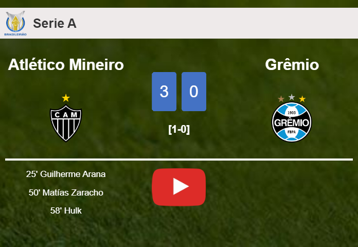 Atlético Mineiro tops Grêmio 3-0. HIGHLIGHTS