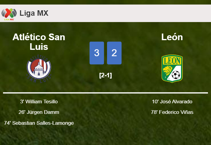 Atlético San Luis beats León 3-2