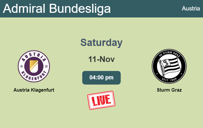 How to watch Austria Klagenfurt vs. Sturm Graz on live stream and at what time