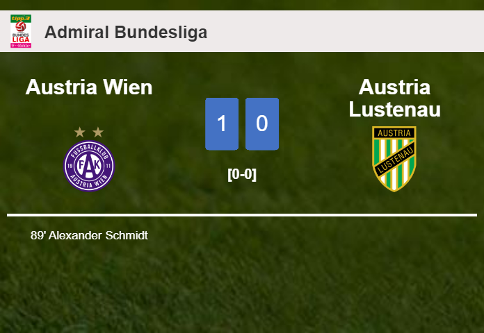 Austria Wien prevails over Austria Lustenau 1-0 with a late goal scored by A. Schmidt