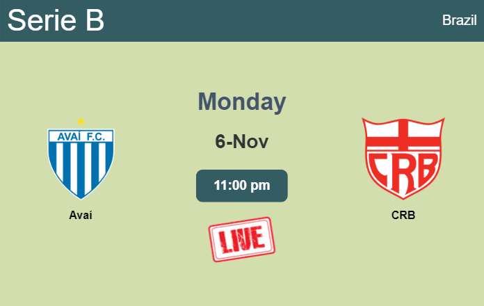How to watch Avaí vs. CRB on live stream and at what time