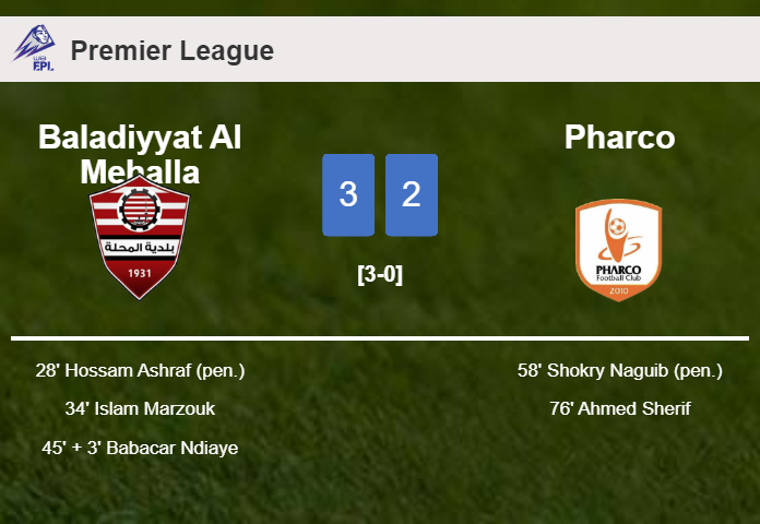 Baladiyyat Al Mehalla defeats Pharco 3-2
