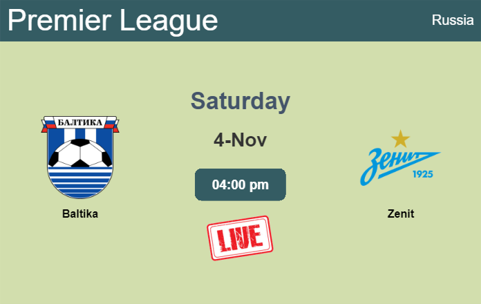 How to watch Baltika vs. Zenit on live stream and at what time