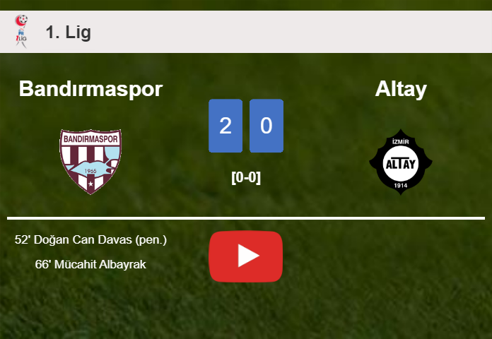 Bandırmaspor surprises Altay with a 2-0 win. HIGHLIGHTS
