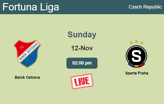 How to watch Baník Ostrava vs. Sparta Praha on live stream and at what time