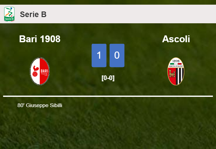 Bari 1908 beats Ascoli 1-0 with a goal scored by G. Sibilli