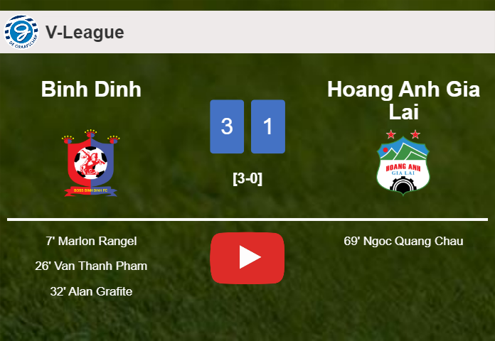 Binh Dinh prevails over Hoang Anh Gia Lai 3-1. HIGHLIGHTS