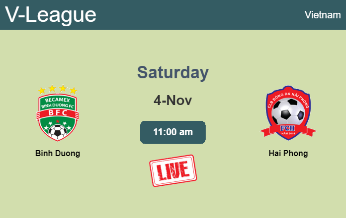How to watch Binh Duong vs. Hai Phong on live stream and at what time