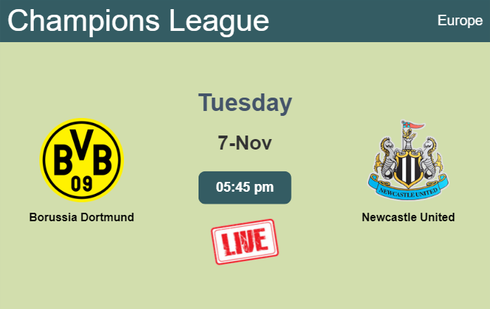 How to watch Borussia Dortmund vs. Newcastle United on live stream and at what time