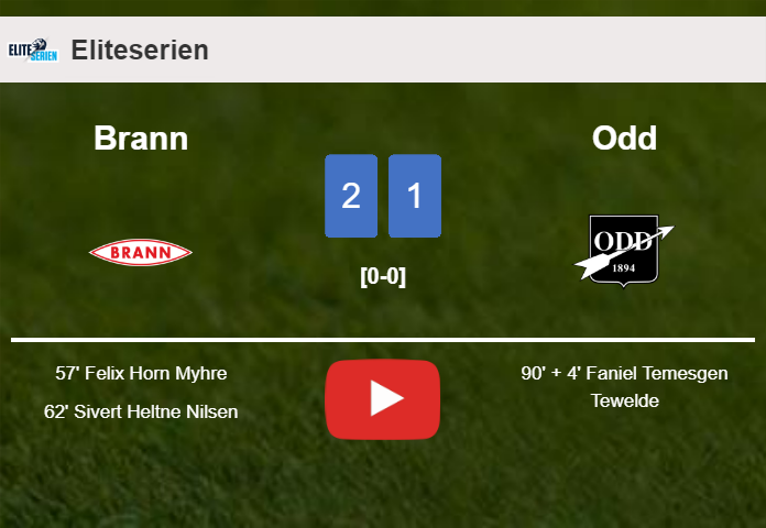 Brann seizes a 2-1 win against Odd. HIGHLIGHTS