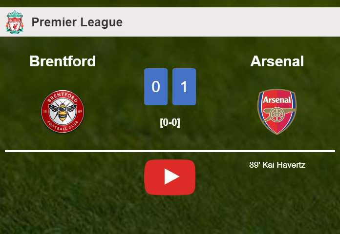 Arsenal conquers Brentford 1-0 with a late goal scored by K. Havertz. HIGHLIGHTS