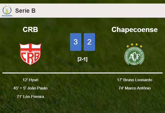 CRB tops Chapecoense 3-2