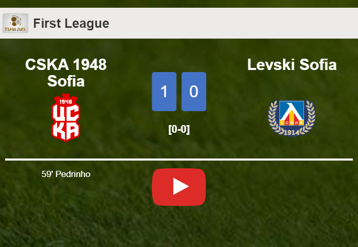 CSKA 1948 Sofia beats Levski Sofia 1-0 with a goal scored by Pedrinho. HIGHLIGHTS