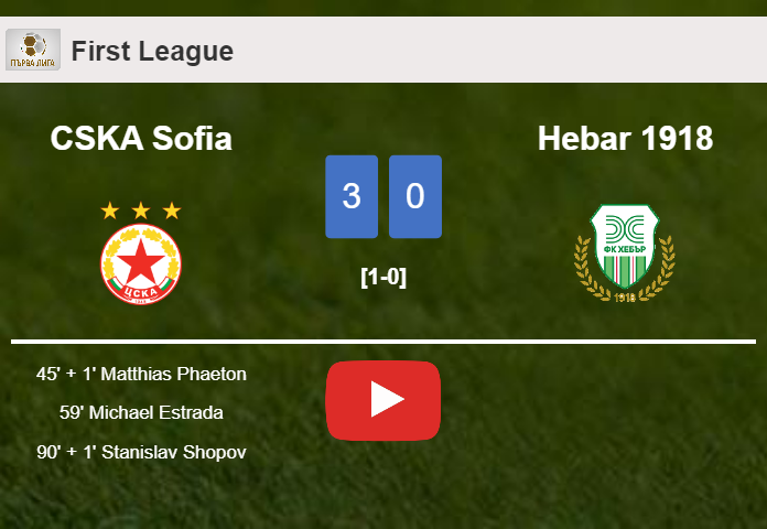 CSKA Sofia beats Hebar 1918 3-0. HIGHLIGHTS