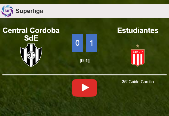 Estudiantes prevails over Central Cordoba SdE 1-0 with a goal scored by G. Carrillo. HIGHLIGHTS
