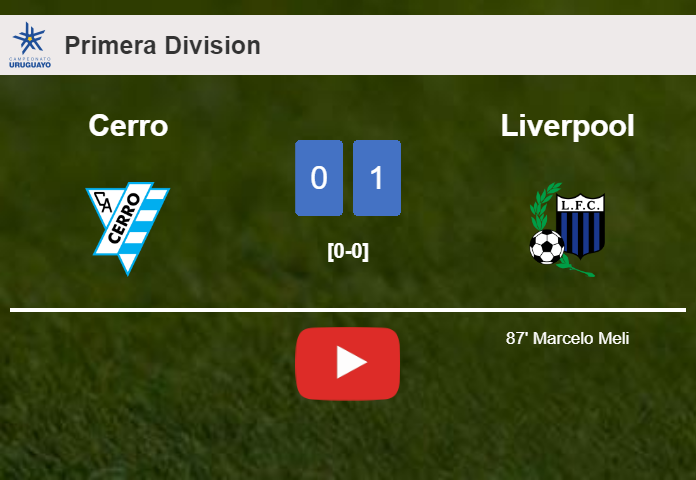 Liverpool conquers Cerro 1-0 with a late goal scored by M. Meli. HIGHLIGHTS
