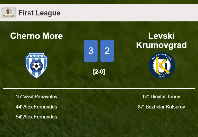 Cherno More overcomes Levski Krumovgrad 3-2