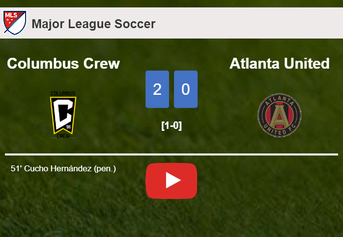 Columbus Crew conquers Atlanta United 2-0 on Wednesday. HIGHLIGHTS