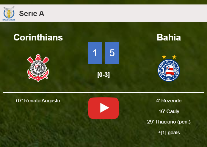 Bahia conquers Corinthians 5-1 after playing a incredible match. HIGHLIGHTS
