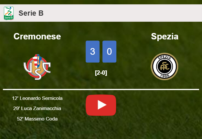 Cremonese tops Spezia 3-0. HIGHLIGHTS