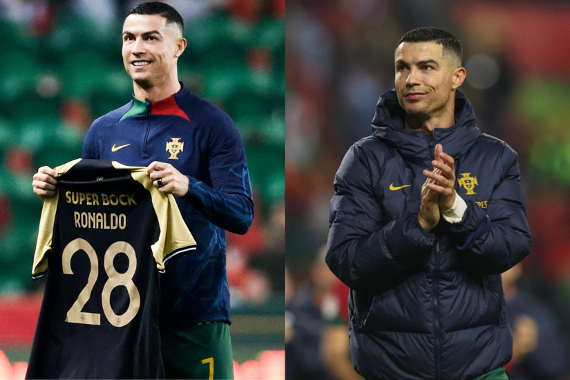Cristiano Ronaldo Receives Tribute Jersey As Portugal Secures 100% Qualification Record