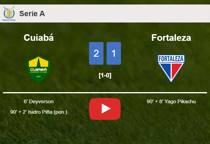 Cuiabá grabs a 2-1 win against Fortaleza. HIGHLIGHTS