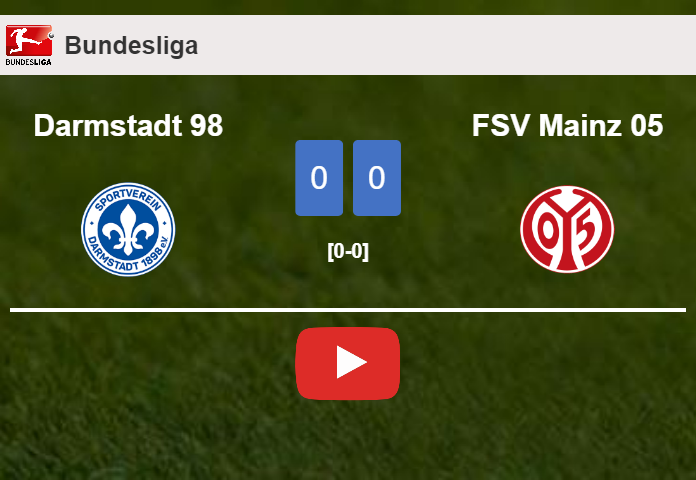 Darmstadt 98 draws 0-0 with FSV Mainz 05 on Saturday. HIGHLIGHTS
