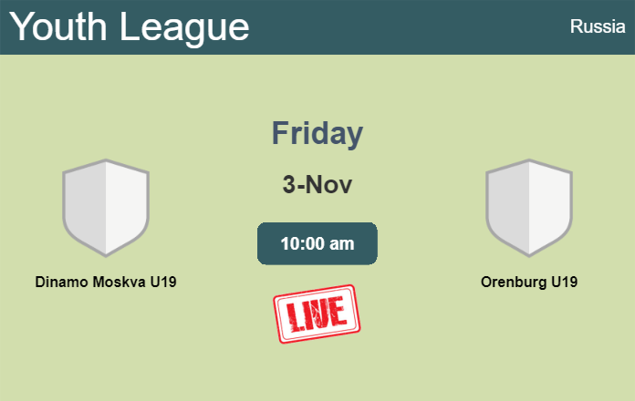 How to watch Dinamo Moskva U19 vs. Orenburg U19 on live stream and at what time