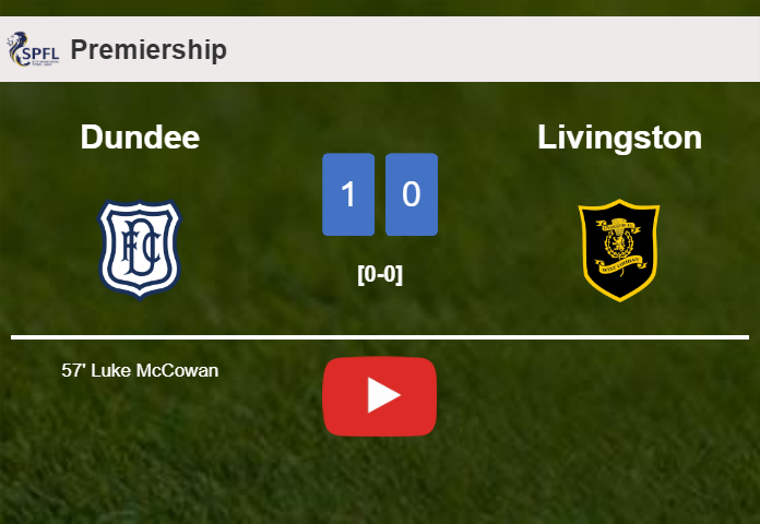 Dundee tops Livingston 1-0 with a goal scored by L. McCowan. HIGHLIGHTS