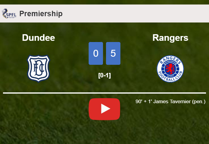 Rangers beats Dundee 5-0 after playing a incredible match. HIGHLIGHTS
