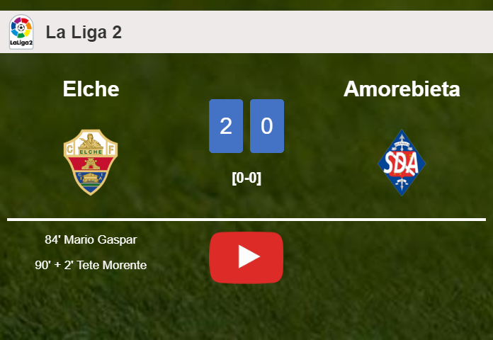 Elche surprises Amorebieta with a 2-0 win. HIGHLIGHTS