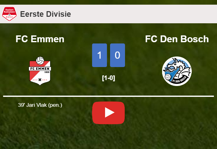 FC Emmen defeats FC Den Bosch 1-0 with a goal scored by J. Vlak. HIGHLIGHTS